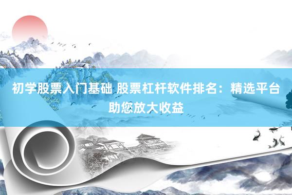 初学股票入门基础 股票杠杆软件排名：精选平台助您放大收益